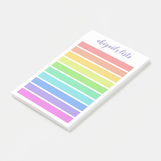 Bright regenbooglijst - Aangepaste naam Post-it® Notes (Schuin)