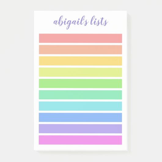 Bright regenbooglijst - Aangepaste naam Post-it® Notes (Voorkant)