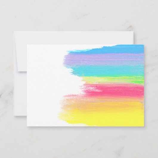 Bright regenboogmodern LGBTQ Cheerful Gay Couple RSVP Kaartje (Achterkant)