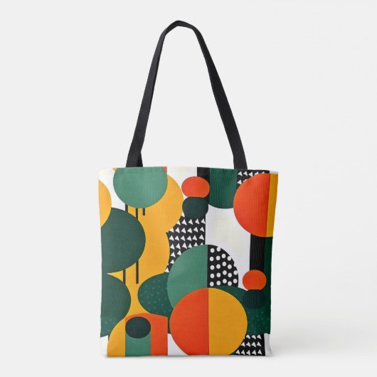 Bright Retro Abstracte Cirkels Tas (Achterkant)