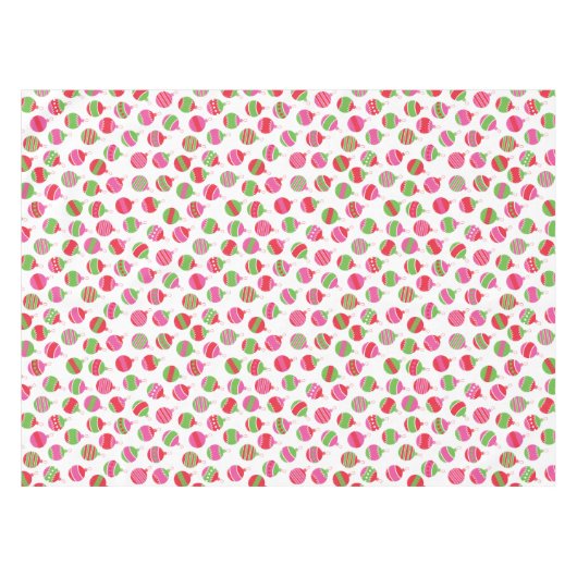 Bright Retro Baubles Ornament Patterned Tablecloth Tafelkleed (Voorkant (Horizontaal))