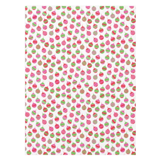 Bright Retro Baubles Ornament Patterned Tablecloth Tafelkleed (Voorkant)