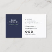 BRIGHT RETRO BIG HAND DRAAIT GEEL POLKA DOTS VISITEKAARTJE (Achterkant)