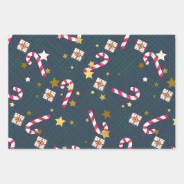 Bright Retro Christmas Wrapping Papieren Bladen Inpakpapier Vel