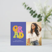 Bright Retro Design 2025 Foto Afstuderen Briefkaart (Staand voorkant)
