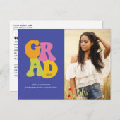 Bright Retro Design 2025 Foto Afstuderen Briefkaart (Voorkant / Achterkant)