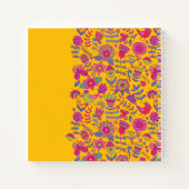 Bright Retro Floral Blooms met Monogram Notitieboek (Achterkant)