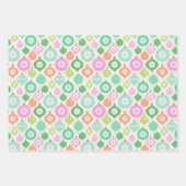 Bright Retro Kerst Ornamenten & Controles Patroon Inpakpapier Vel (Voorkant)
