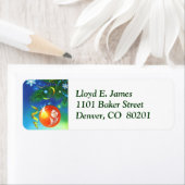 Bright Retro Kerstbollen Retour Adreslabel Etiket (Insitu)