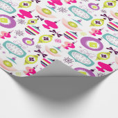 Bright Retro kerstversieringen Cadeaupapier (Hoek)