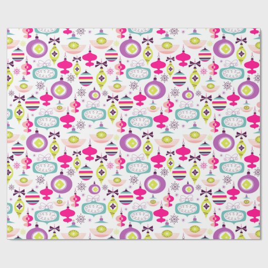 Bright Retro kerstversieringen Cadeaupapier (Vlak)