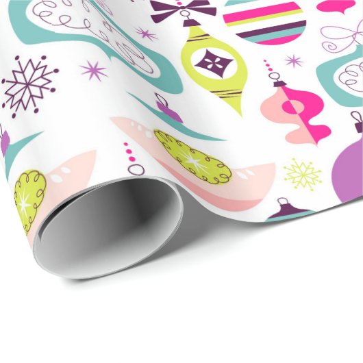 Bright Retro kerstversieringen Cadeaupapier (Rol Hoek)