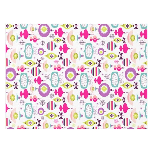 Bright Retro kerstversieringen Tafelkleed (Voorkant (Horizontaal))