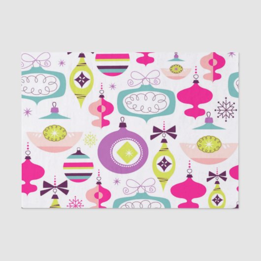 Bright Retro kerstversieringen Tissuepapier (Voorkant)