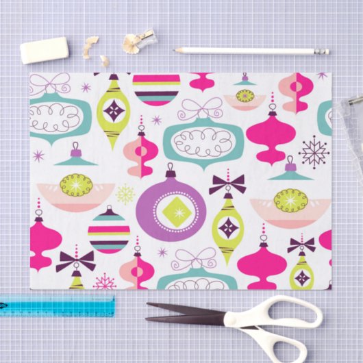 Bright Retro kerstversieringen Tissuepapier (Craft)