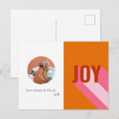 Bright Retro Kleurrijke Joy Big Circle Lijst Foto Feestdagenkaart (Voorkant / Achterkant)