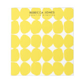 BRIGHT RETRO LARGE HAND GETROKKEN GEEL POLKA DOTS NOTITIEBLOK (Voorkant)
