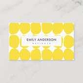 BRIGHT RETRO LARGE HAND GETROKKEN GEEL POLKA DOTS VISITEKAARTJE (Voorkant)