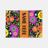 Bright Retro Paisley Patroon Aangepaste Naam Deken (Voorkant (Horizontaal))