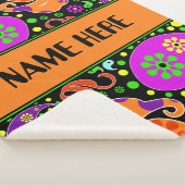 Bright Retro Paisley Patroon Aangepaste Naam Deken (3/4)