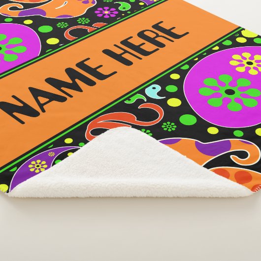 Bright Retro Paisley Patroon Aangepaste Naam Deken (3/4)