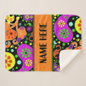 Bright Retro Paisley Patroon Aangepaste Naam Deken (Voorkant (horizontaal))