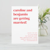 Bright Retro Red Pink Geometric Weddenschap in één Kaart (Staand voorkant)