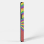 Bright Retro Wavy Rainbow Lines Monogram Initialen iPhone Hoesje (Rechterkant)