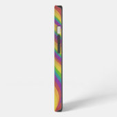 Bright Retro Wavy Rainbow Lines Monogram Initialen iPhone Hoesje (Linkerkant)
