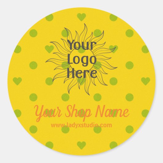 Bright Retro Zomer Stippen Ronde Sticker (Voorkant)