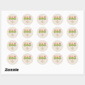 Bright Ribbon Trees Holiday Family Ronde Sticker (Vel)