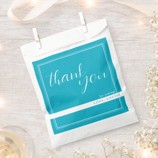 Bright Rich Sky Blue Bedankt voor de koffers Bedankzakje (Geknipt)