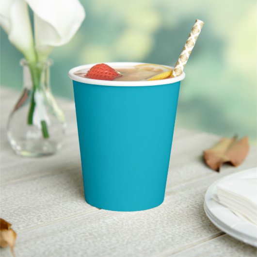 Bright Rich Sky Blue Paper Cups Papieren Bekers (Insitu)