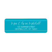 Bright Rich Sky Blue Retour-adreslabels Etiket (Voorkant)