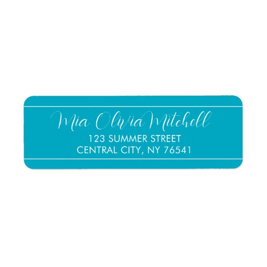 Bright Rich Sky Blue Retour-adreslabels Etiket (Voorkant)