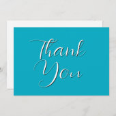 Bright Rich Sky Blue Thank You Card Bedankkaart (Voorkant / Achterkant)