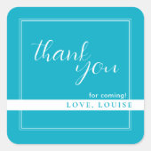 Bright Rich Sky BlueBedankt Sticker (Voorkant)