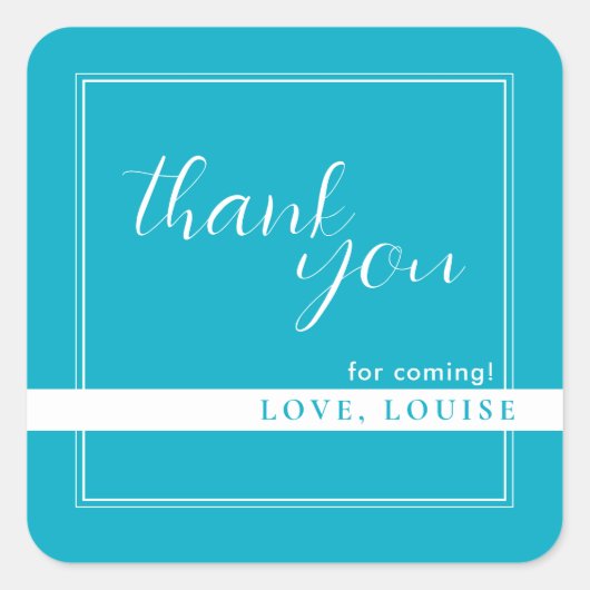 Bright Rich Sky BlueBedankt Sticker (Voorkant)