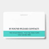 Bright Robin Egg Logo Foto QR Code Medewerker ID Badge (Back)
