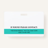 Bright Robin Egg Logo Foto QR Code Medewerker ID Badge (Achterkant)