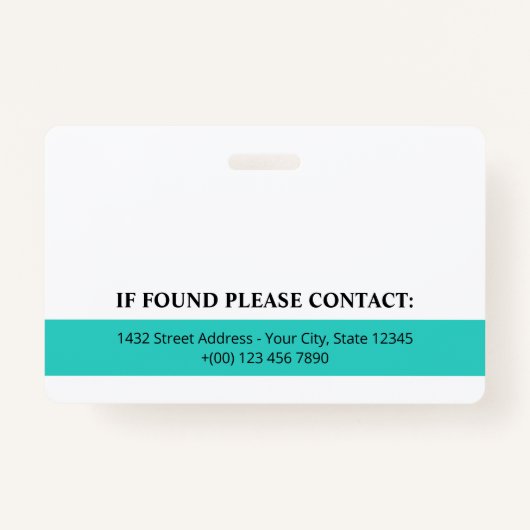 Bright Robin Egg Logo Foto QR Code Medewerker ID Badge (Achterkant)