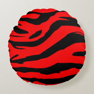 Bright rode zebra afdrukken rond kussen