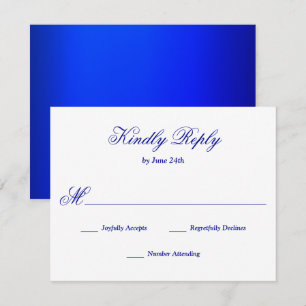 Bright Royal Blue RSVP Kaartje