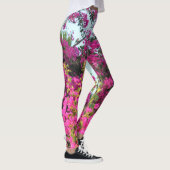 Bright Roze Bougainvillea Foto Gedrukte Leggings (Rechts)