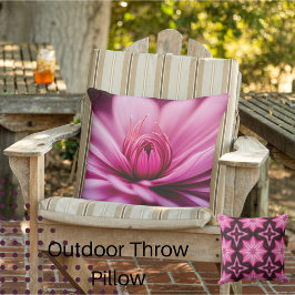 Bright Roze Dahlia, Floral, Buitenkussen