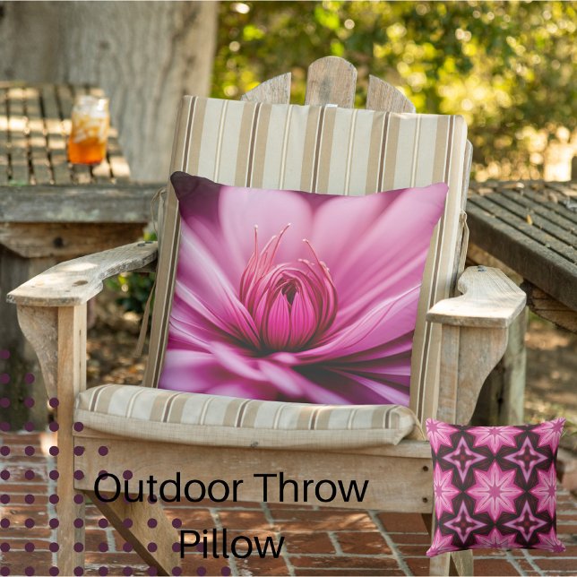 Bright Roze Dahlia, Floral, Buitenkussen (Creator heeft geüpload)