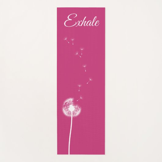Bright roze Dandelion Yoga Mat (Voorkant)