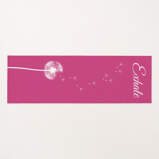 Bright roze Dandelion Yoga Mat (Voorkant (horizontaal))