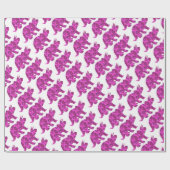 Bright Roze Dinosaur Cadeaupapier (Vlak)