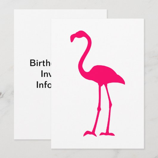 Bright roze flamingo kaart (Voorkant / Achterkant)